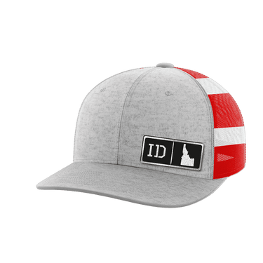 Idaho Homegrown Hats Hat Greater Half Heather Grey/Flag Black Leatherette Idaho
